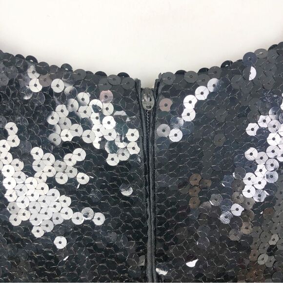 JEANETTE KASTENBERG | VINTAGE Black Fully Sequin Shift Dress Women’s Size 8 - Picture 7 of 9